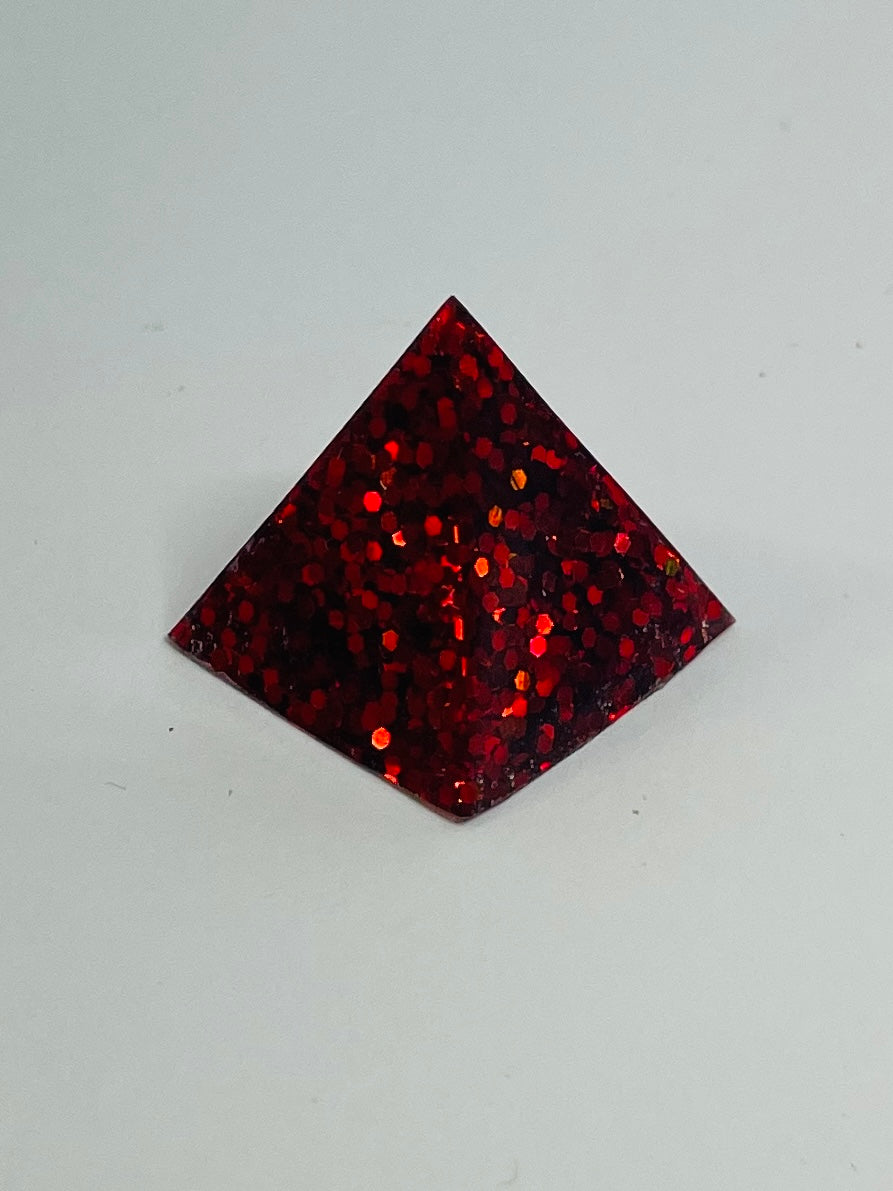 Red 1 Inch Pyramid Decor
