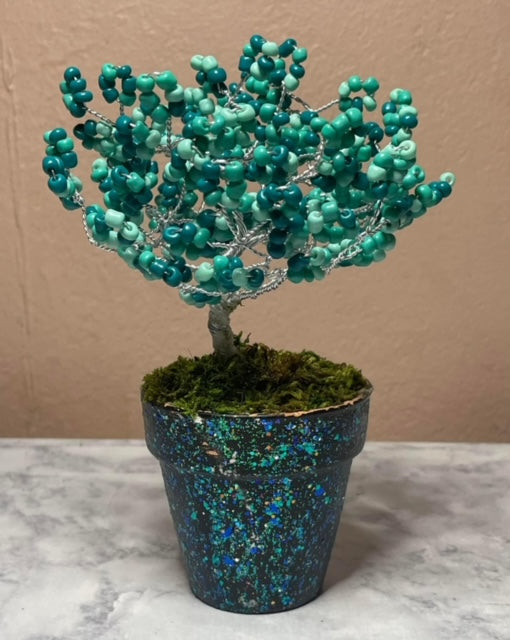 Turquoise and Blue Wire Tree
