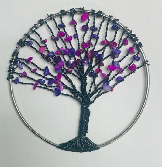 Pink and Purple Tree of Life Wreath