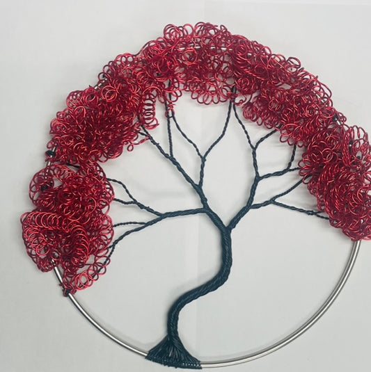 Red Wire Tree of Life Wreath