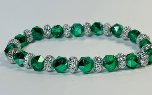 Green with Rhinestone Bracelet