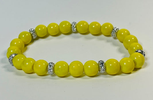 Yellow with Rhinestones Bracelet