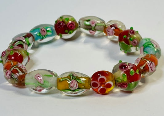 Floral Glass Bracelet
