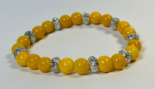 Yellow with Rhinestones Bracelet