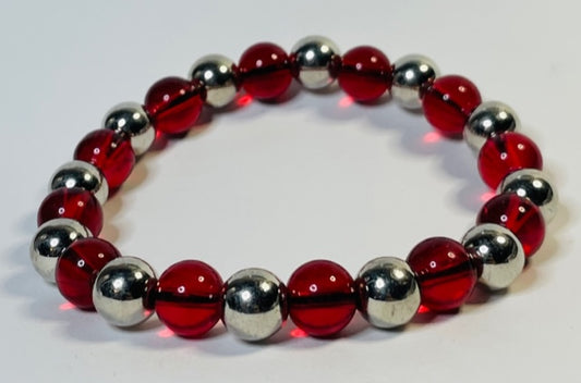 Red and Silver Bracelet