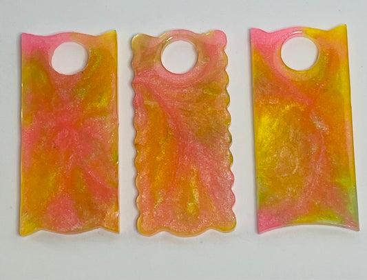 3 Pink, Green, Orange Swirl Set of 40oz Stanley Tumbler Blank Name Plates