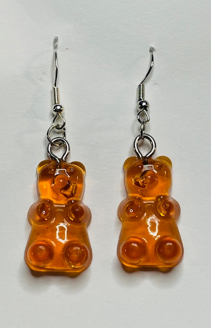 Orange Gummy Bear Dangle Earrings