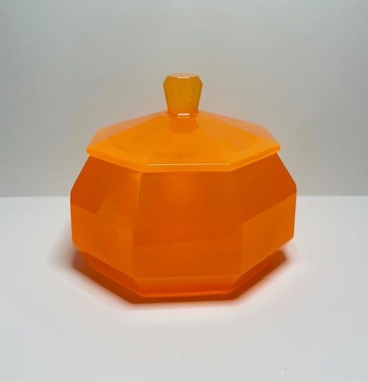 Orange Resin Trinket Box with Lid