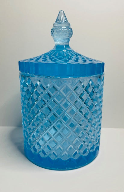 Light Blue Resin Jar with Lid