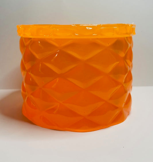Orange Resin Jar with Lid