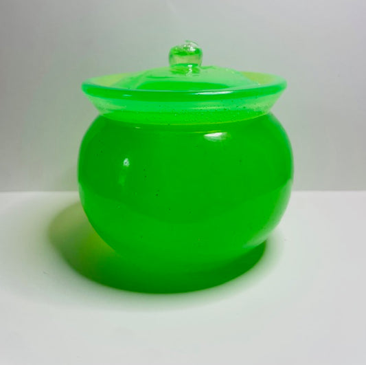 Lime Green Resin Jar with Lid
