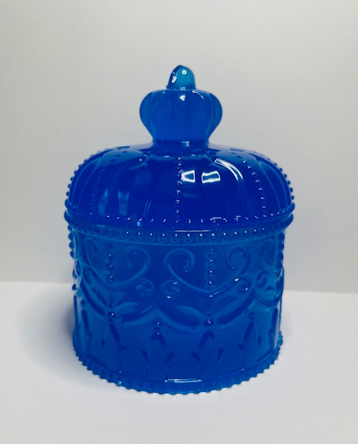 Blue Resin Jar with Lid