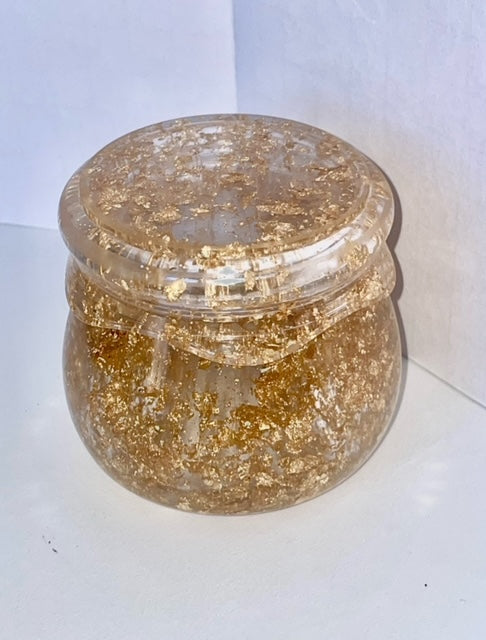 Gold Flake Resin Jar