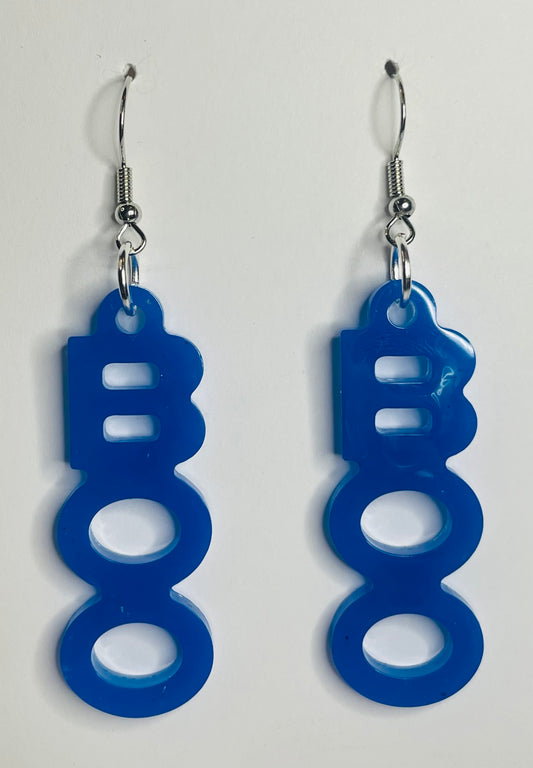 Blue “Boo” Dangle Earrings