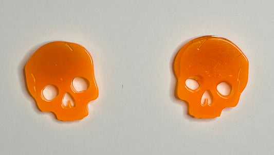 Orange Skull Stud Earrings