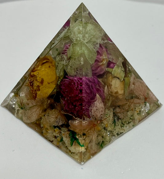 Small Flower Epoxy Pyramid