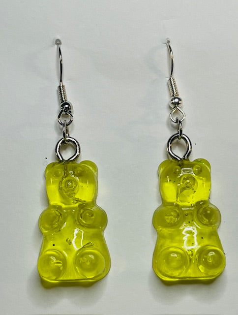 Yellow Gummy Bear Dangle Earrings