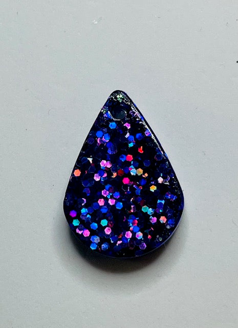 Purple Glitter Teardrop Pendant