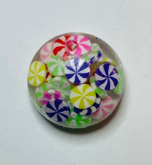 Peppermint Candy Half Sphere Pendant