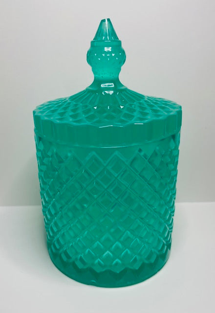 Teal Resin Jar with Lid