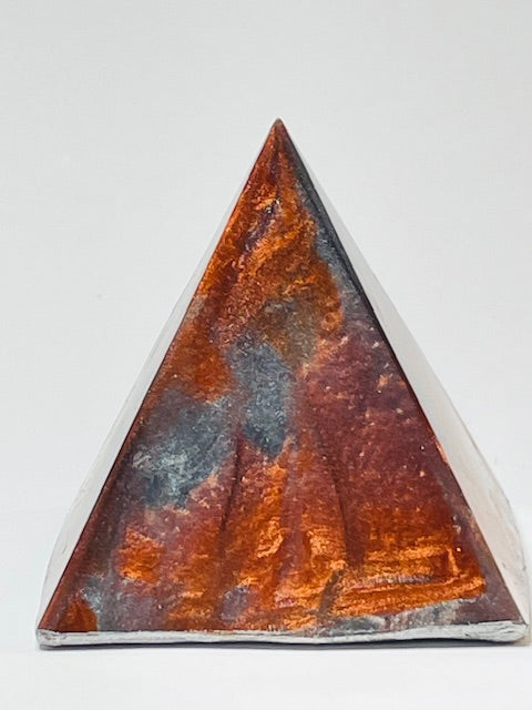 3 inch Copper and Gray Pyramid Epoxy Decor