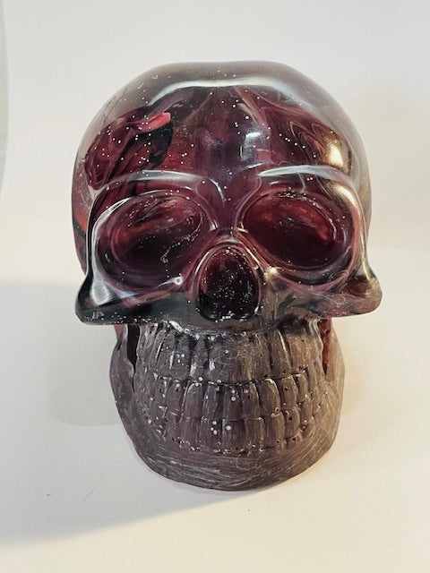 Purple and Black Epoxy Skull Decor - 5 inches